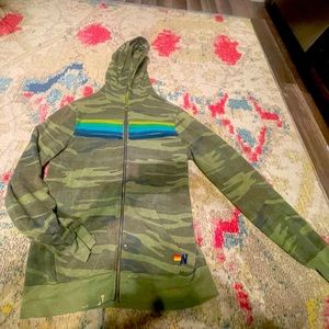 Aviator hoodie, zipper in camo